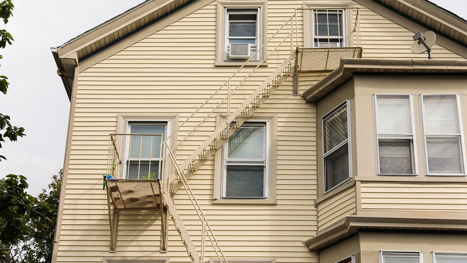 Home with fire escape exit