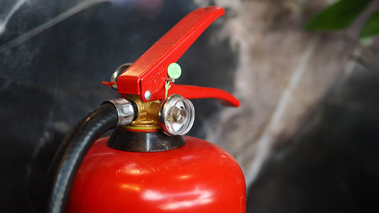 Close up of a fire extinguisher